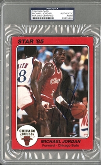 1985 Star #1 Michael Jordan Signed Card – PSA/DNA Authentic